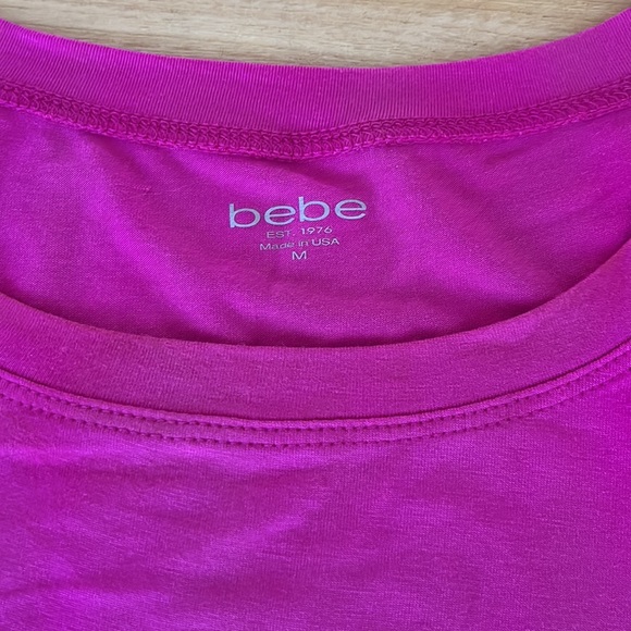 BEBE Hot pink T-Shirt! Size Medium - Picture 3 of 4